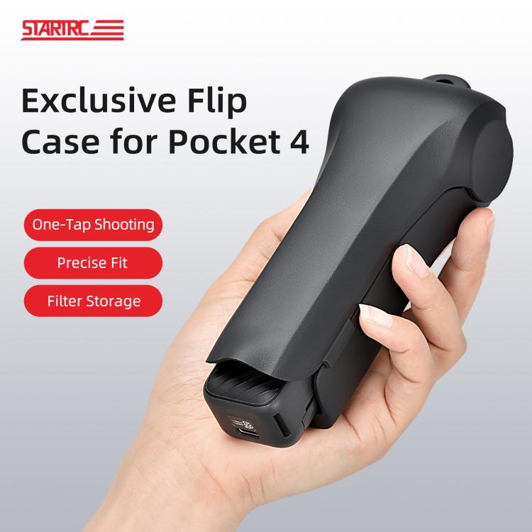 DJI Osmo Pocket 4 Flip Cover Protective Case – Instant Open, Magnetic Filter Compartment & Lanyard Hole product image