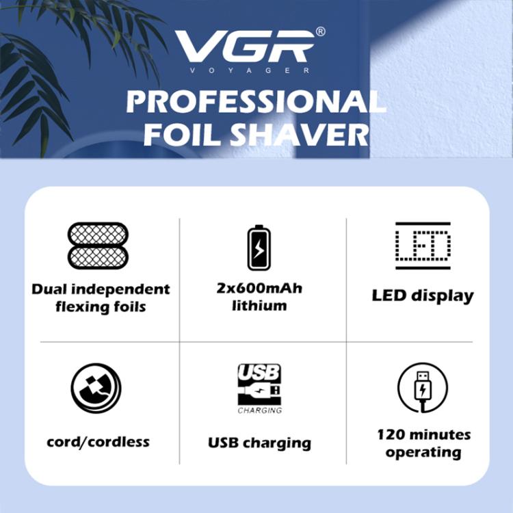 VGR V-352 Double Cutter Head Portable Electric Foil Shaver, V-352