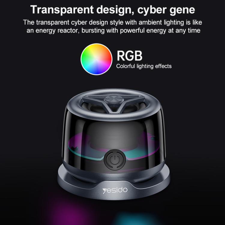 Magnetic Mini Bluetooth Speaker – RGB Lights, 16 N52 Magnets, TWS, 3W - Yesido YSW32