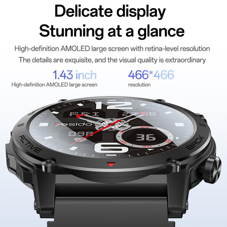 Yesido IO31 AMOLED smart watch with 1.43 inch screen, BT call and heart rate monitor
