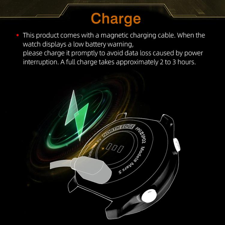 NORTH EDGE MARS 5 Outdoor Smart Sports Watch – Heart Rate, Blood Oxygen, 50M Waterproof