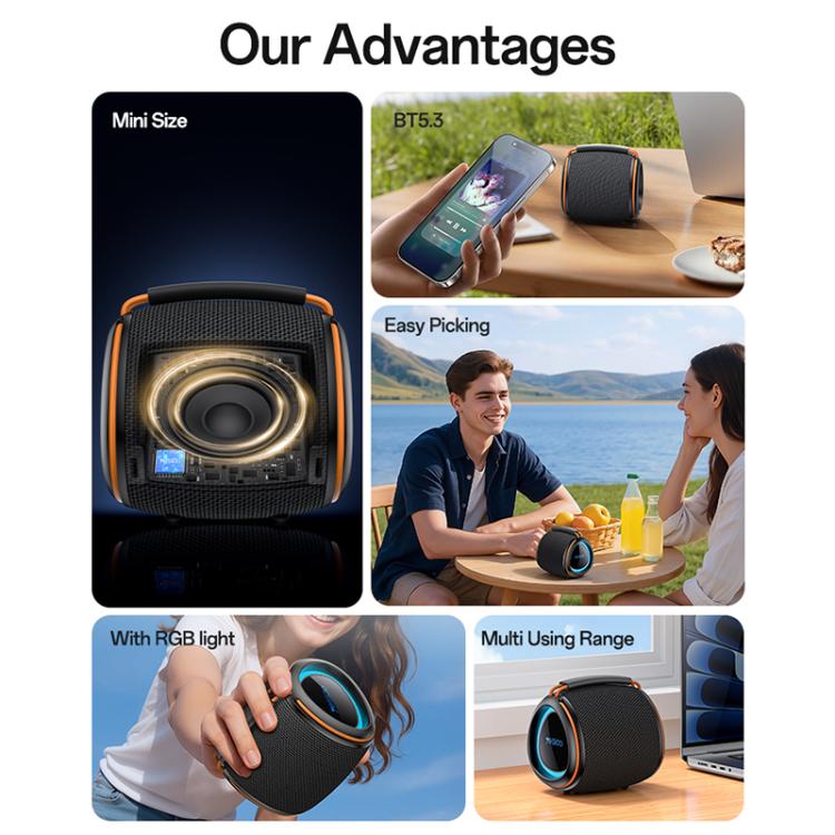 Mini Bluetooth Speaker – 8W, RGB Lighting, BT 5.3, Yesido YSW40
