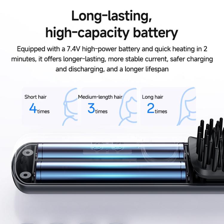 Smart Temperature Levels Cordless Hair Straightener - Simple and elegant design, digital temperature