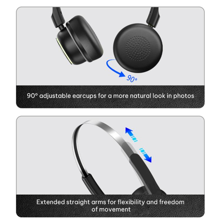 Over-Ear Bluetooth 5.4 Headphones – RGB Lights, 25Hr Battery, Memory Foam Headband - Yesido EP15