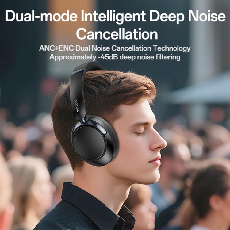ANC Over-Ear Bluetooth 5.4 Headphones – -45dB Noise Cancellation, 30Hr Battery - Yesido EP11