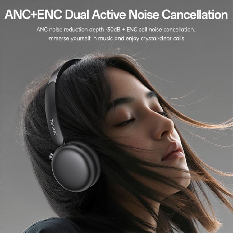Yesido EP13 ANC Over-Ear Bluetooth 5.3 Headphones – 50Hr Playtime, Titanium Driver, Gaming Mode - Yesido EP13