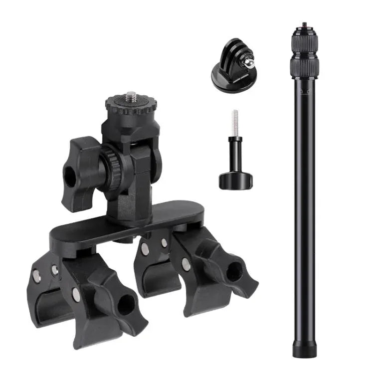 Universal Action Camera Bicycle Handlebar Mount – Double-Crab Clamp with Extension Rod & Adapter product image