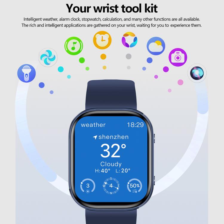 1.88 inch HD TFT Screen Smart Watch, Support Health Monitoring.