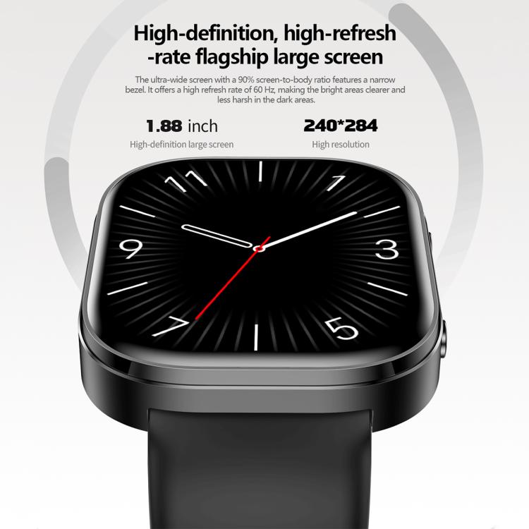 1.88 inch HD TFT Screen Smart Watch, Support Health Monitoring.