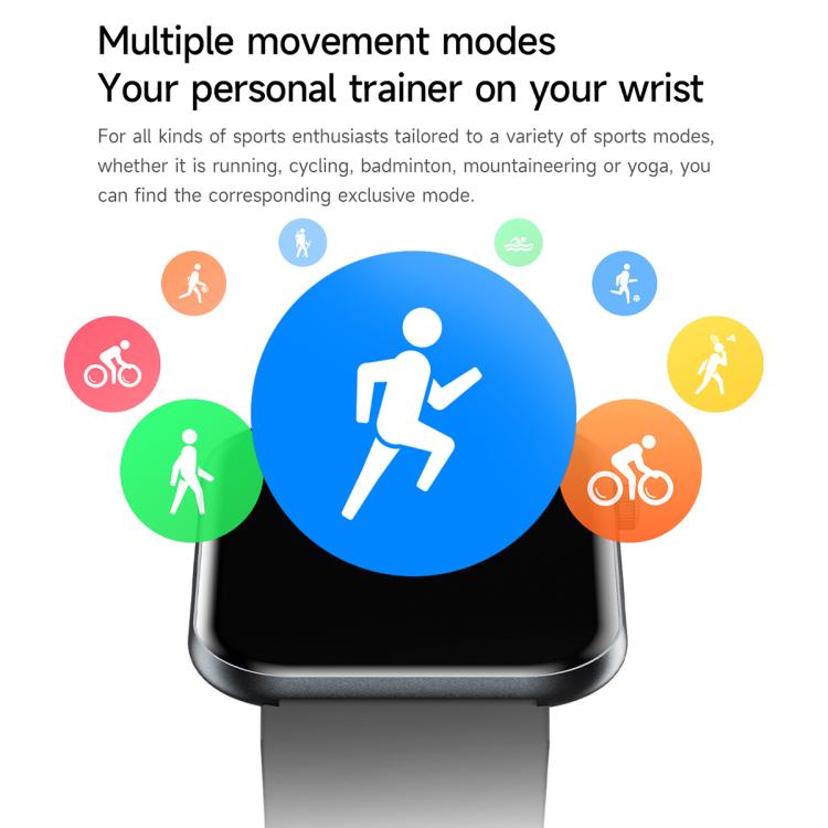 1.85 inch AMOLED Screen Ultra-Thin Smart Watch, Support Health Monitoring.