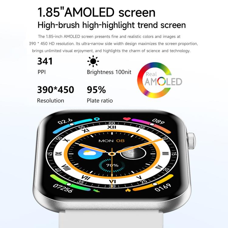 1.85 inch AMOLED Screen Ultra-Thin Smart Watch, Support Health Monitoring.