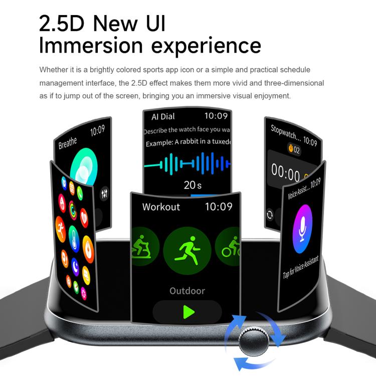 1.85 inch AMOLED Screen Ultra-Thin Smart Watch, Support Health Monitoring.