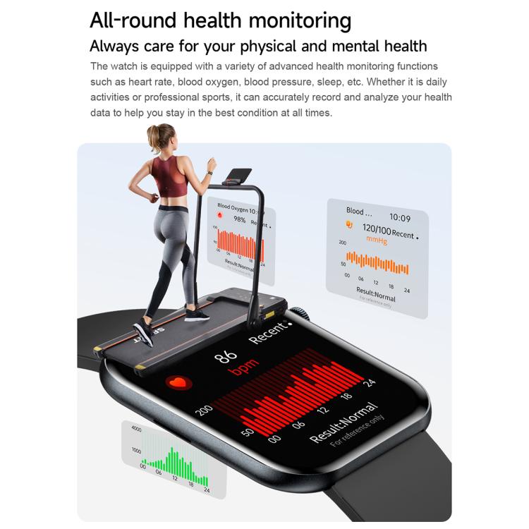 1.85 inch AMOLED Screen Ultra-Thin Smart Watch, Support Health Monitoring.