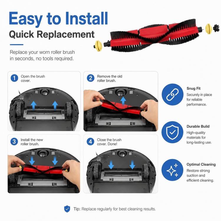 Robot Vacuum Replacement Accessories for Roborock S50 / T4 / T6 / T7 & Xiaomi Mijia 1S – Half Length Mop Pad | PartsWorld