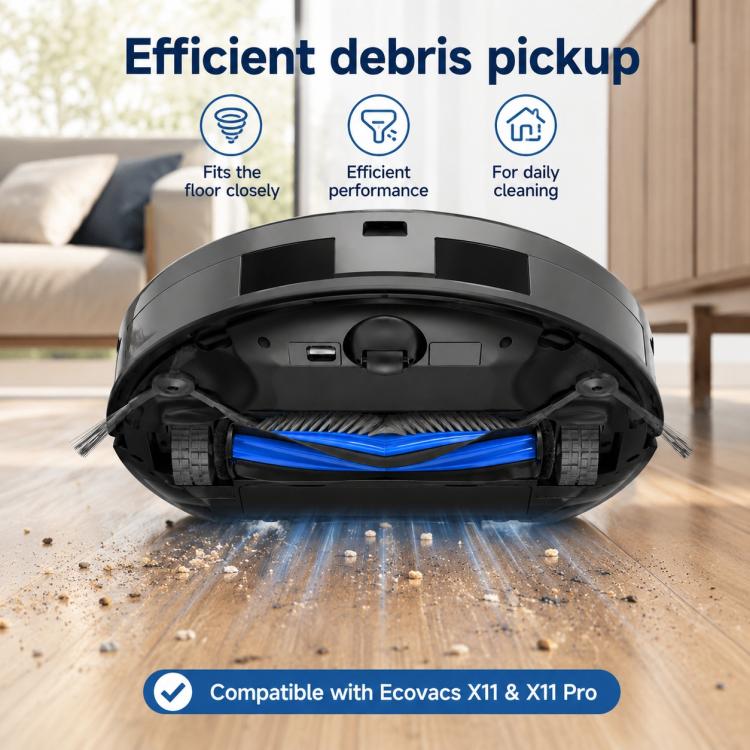For Ecovacs DEEBOT X11 / X11 Pro Replacement Parts, Main Brush, Side Brush, Roller Mop, Activated Carbon Filter, Filter, Auto Refill and Drain Version Dust Bag, Water Tank Version Dust Bag | PartsWorld
