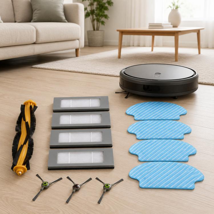 For Ecovacs DEEBOT DD35 / DD56 / DD33 / DD37 Replacement Parts, Main Brush, Dual Side Brush, Filter+Sponge, Mop Pad, 13pcs Combo, 15pcs Combo, Main Brush Cover | PartsWorld