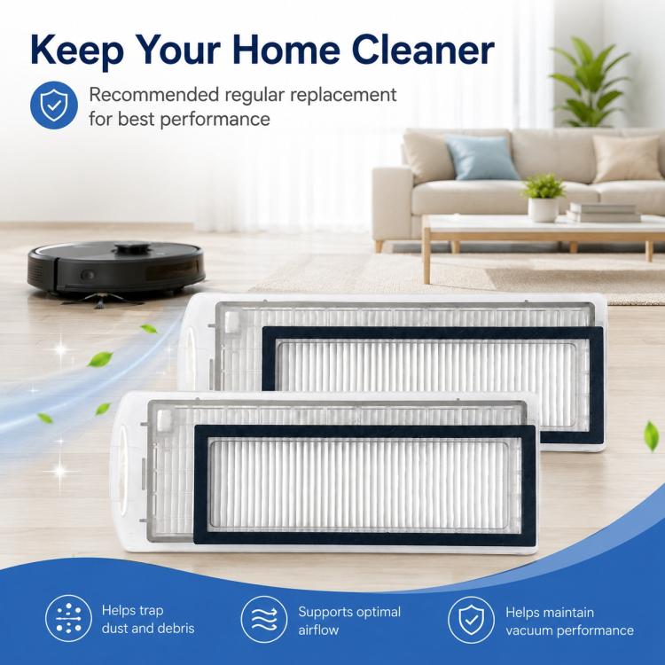 For Narwal J1 / J2 Robot Vacuum Cleaner Replacement Parts, Dual Magnetic Filters, White Full-Fiber Mop Pad, Grey Full-Fiber Mop Pad, Blue Striped Mop Pad, White Striped Mop Pad, 6pcs Combo | PartsWorld