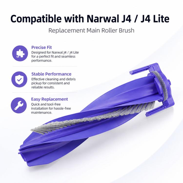 For Narwal J4 / J4 Lite Robot Vacuum Cleaner Replacement Parts, Main Brush, Side Brush, Dual Side Brush, Dual Activated Carbon Filter, Dual Filter, Dust Bag+Filter Integrated, Main Brush Cover – Dual Side Brush | PartsWorld