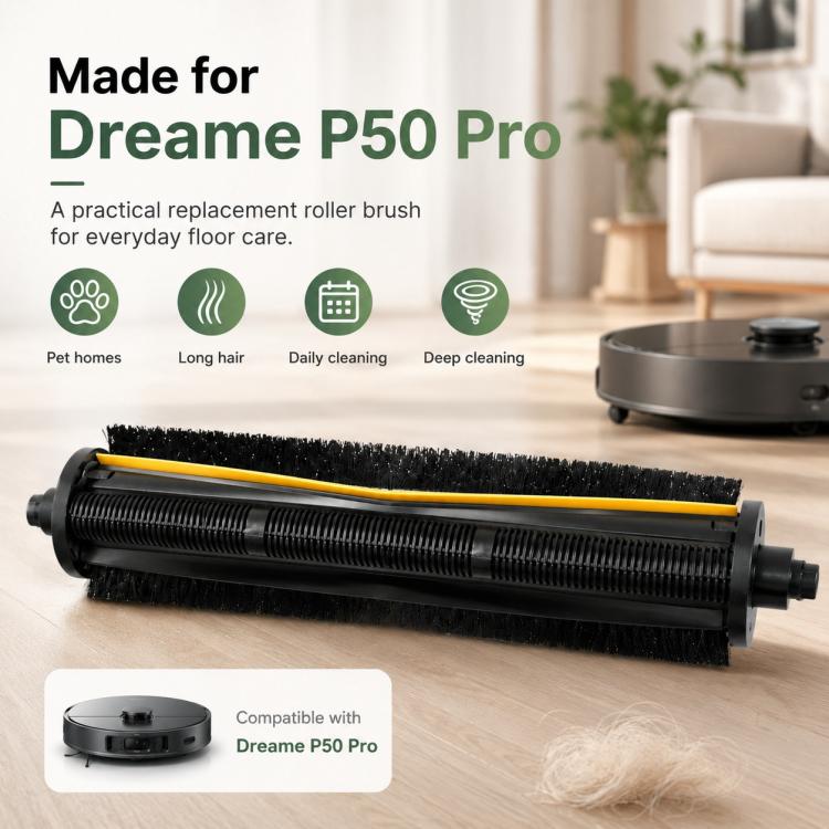 For Dreame P50 Pro Robot Vacuum Cleaner Replacement Parts, Hair Cutting Roller Brush, Main Brush, Main Rubber Brush Cover, Mop Pad, Dust Bag, Activated Carbon Dust Bag, Filter, Side Brush – Side Brush | PartsWorld
