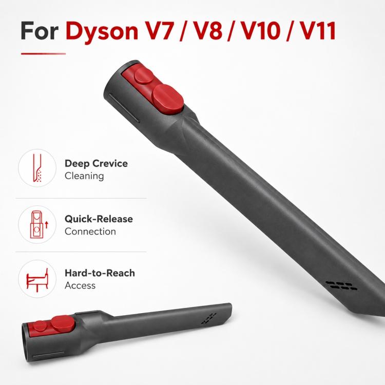 For Dyson V7 / V8 / V10 / V11 Vacuum Cleaner Replacement Parts, Long Flat-Nozzle Cleaning Brush Head | PartsWorld