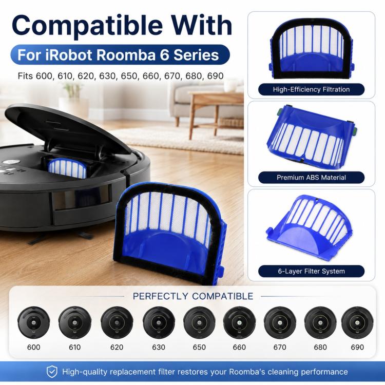 For iRobot 6 Series Robot Vacuum Cleaner Replacement Parts, For iRobot 6 Series Single Filter | PartsWorld