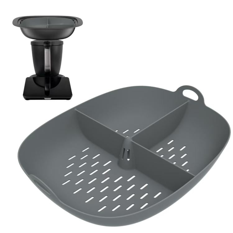 Silicone Divided Steamer Tray for Thermomix TM7 – Grey & Black
