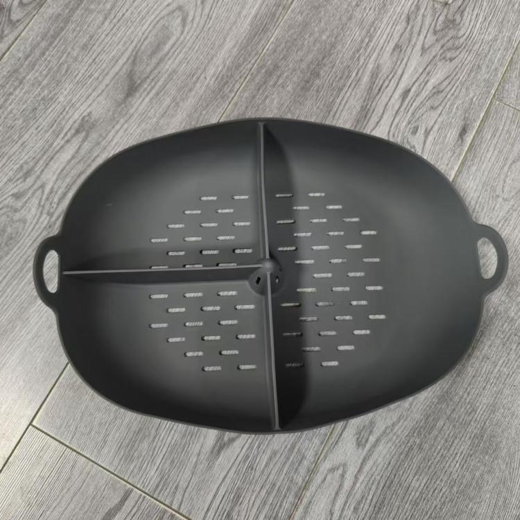 Silicone Divided Steamer Tray for Thermomix TM7 – Grey & Black