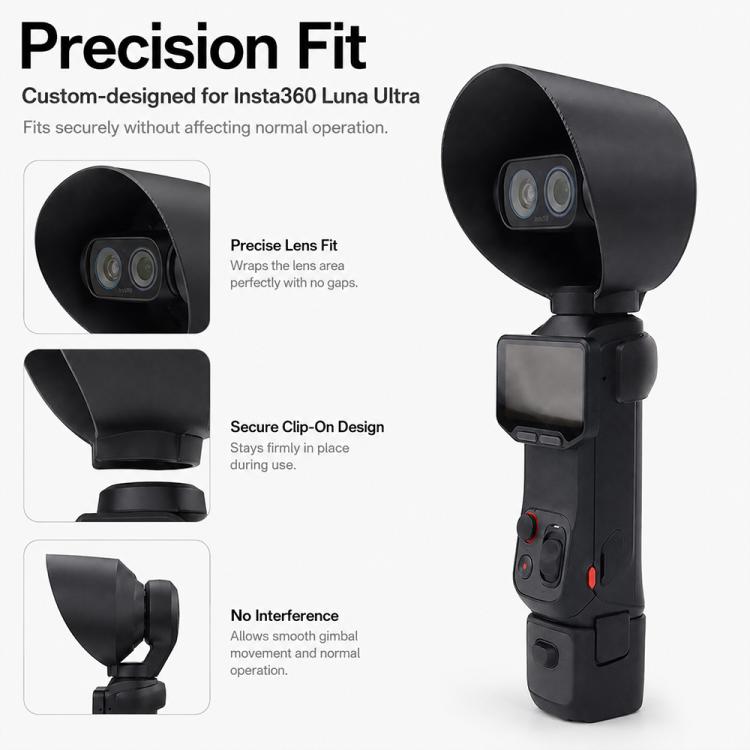 Compatible Lens Hood Anti-Glare Sun Shade Protective Cover for Insta360 Luna Ultra
