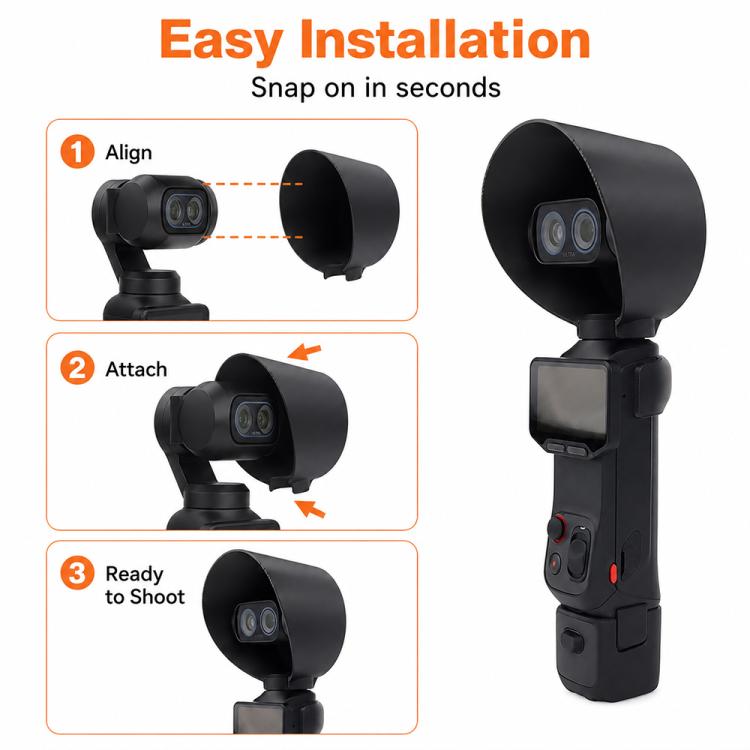 Compatible Lens Hood Anti-Glare Sun Shade Protective Cover for Insta360 Luna Ultra