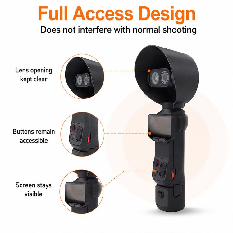 Compatible Lens Hood Anti-Glare Sun Shade Protective Cover for Insta360 Luna Ultra