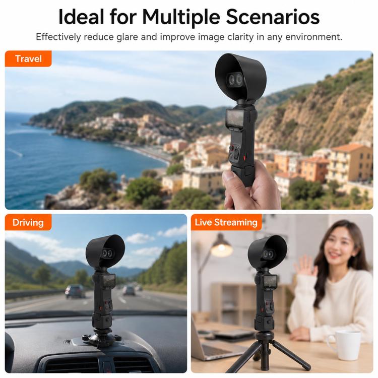 Compatible Lens Hood Anti-Glare Sun Shade Protective Cover for Insta360 Luna Ultra