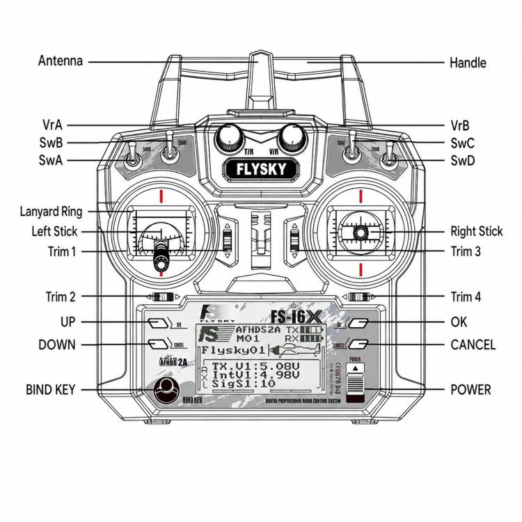 FlySky FS-I6X 10-Channel Transmitter Drone Remote Control