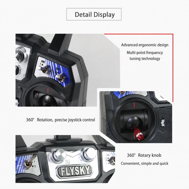 FlySky 2.4GHz 6CH Radio System Two-Way RC Transmitter Controller