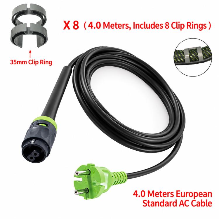 Replacement 230V EU-Plug Power Cord for Festool CT15 E-Set / CTL MIDI / CTL 26E / CTL 36E