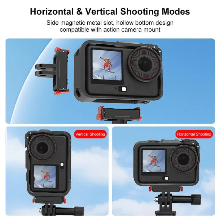 For DJI Osmo Action 6 Plastic Cage Vertical-Horizontal Expansion Adapter Frame product image