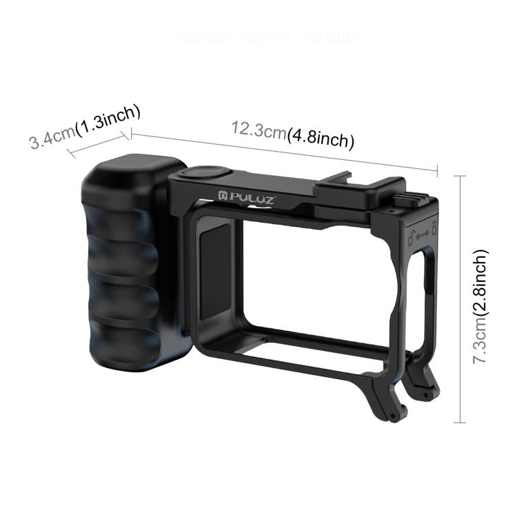 PULUZ Street Photography Handle for DJI Osmo Action 6 – Ergonomic Grip Cage with Cold Shoe