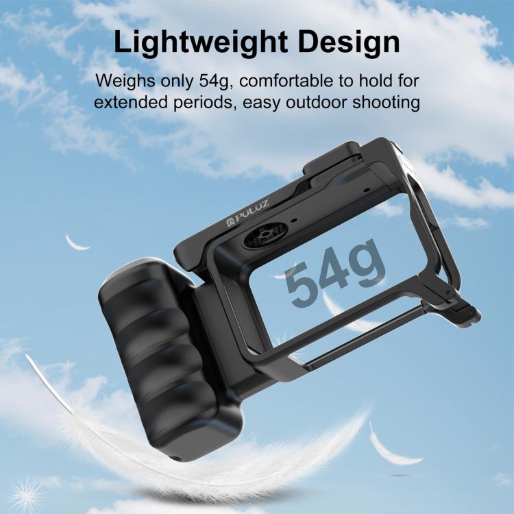 PULUZ Street Photography Handle for DJI Osmo Action 6 – Ergonomic Grip Cage with Cold Shoe