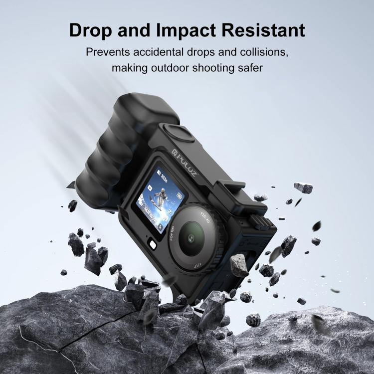 PULUZ Street Photography Handle for DJI Osmo Action 6 – Ergonomic Grip Cage with Cold Shoe