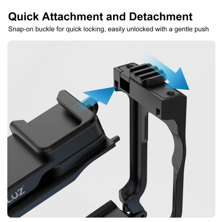 PULUZ Street Photography Handle for DJI Osmo Action 6 – Ergonomic Grip Cage with Cold Shoe