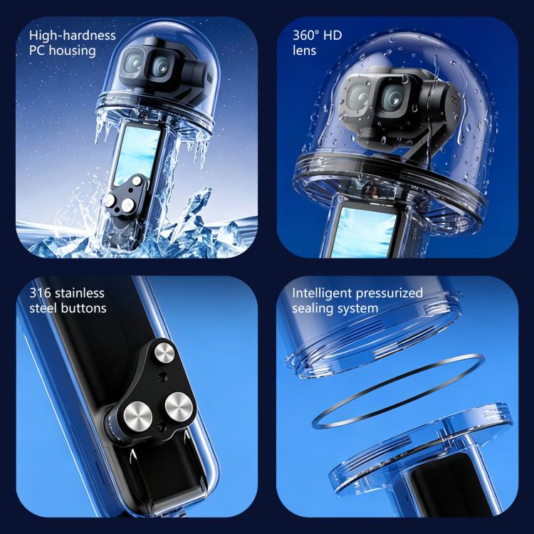 For DJI Osmo Pocket 4P PULUZ 50m Underwater Waterproof Housing Diving Cover, For DJI Osmo Pocket 4P | PartsWorld