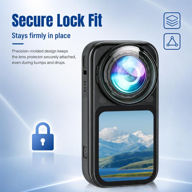 Compatible For Insta360 X6 2 PCS/Pack PULUZ Rotation Lock PC Lens Guard Protective Cover