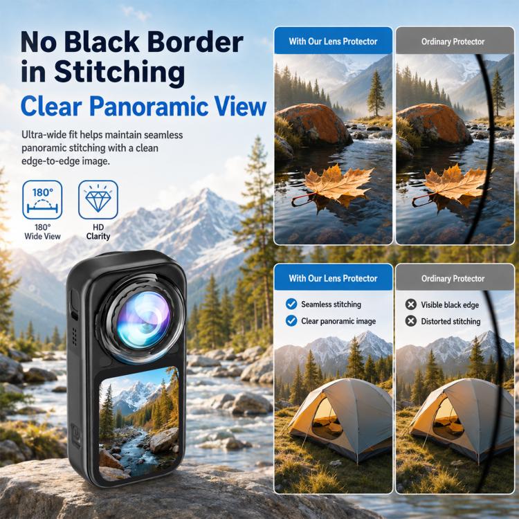 Compatible For Insta360 X6 2 PCS/Pack PULUZ Rotation Lock PC Lens Guard Protective Cover
