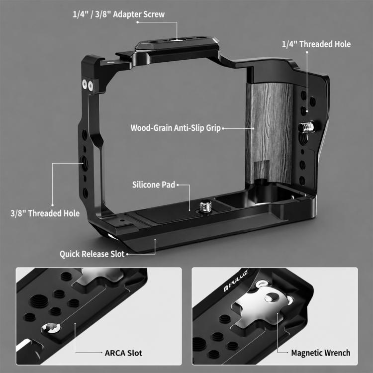 Compatible For Canon EOS R50 V PULUZ Live Streaming Camera Cage Expansion Mount Frame, For Canon EOS R50 V