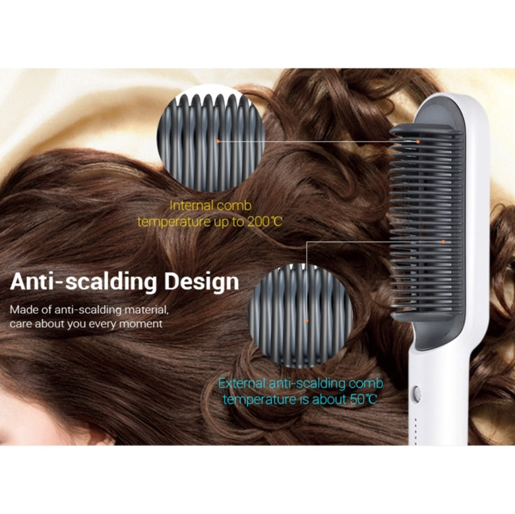 Hair Straightener Electric Straight Hair Curler Comb Brush PTC Heating Ceramic Straight Hair Brush - Do not touch the...