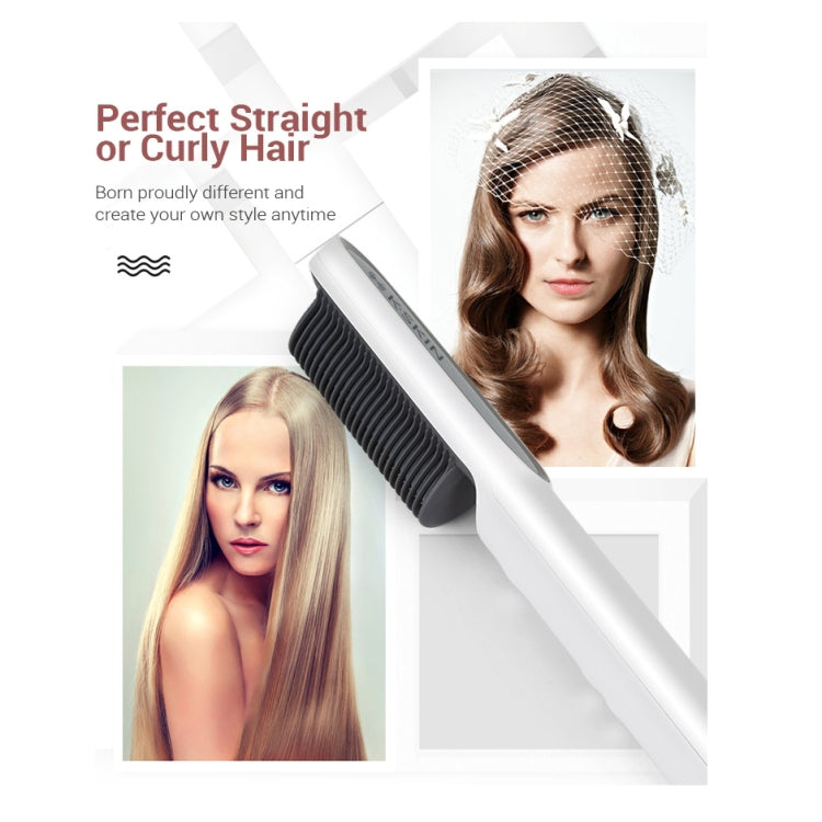 Hair Straightener Electric Straight Hair Curler Comb Brush PTC Heating Ceramic Straight Hair Brush - Do not touch the...