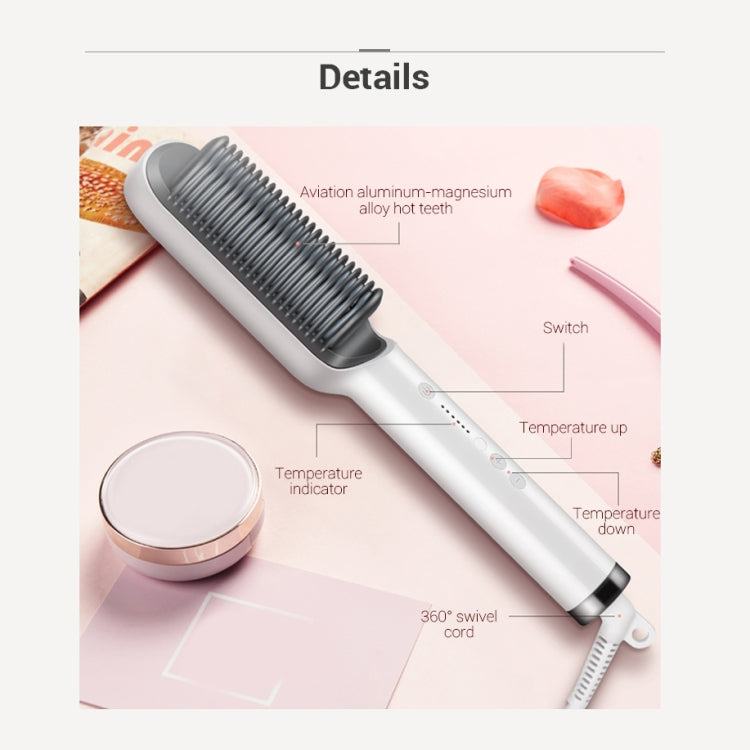 Hair Straightener Electric Straight Hair Curler Comb Brush PTC Heating Ceramic Straight Hair Brush - Do not touch the...