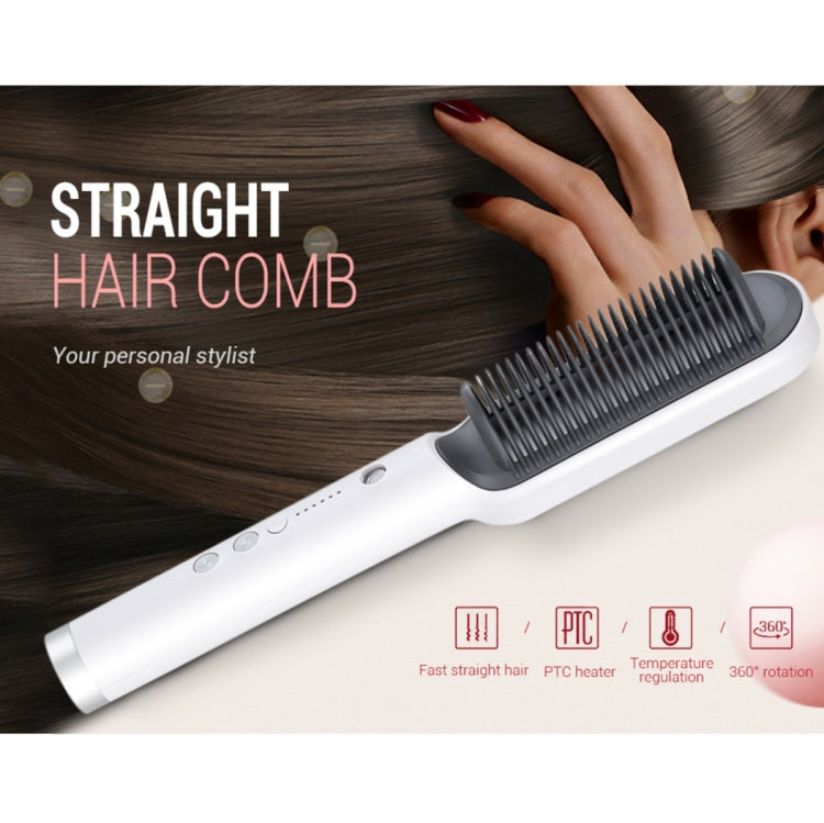 Hair Straightener Electric Straight Hair Curler Comb Brush PTC Heating Ceramic Straight Hair Brush - Do not touch the...