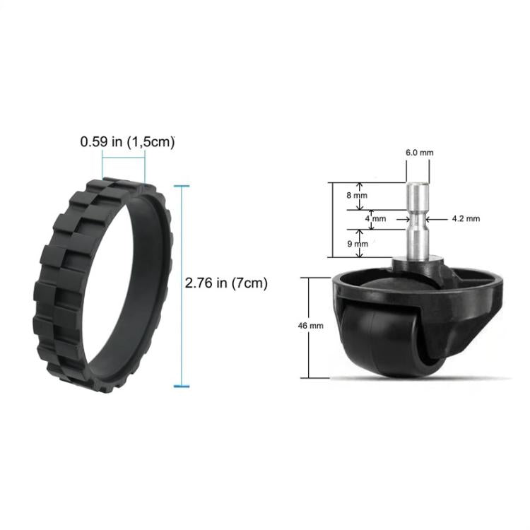 Replacement For iRobot Roomba Replacement Front Wheel Caster & Tires – 500/600/700/800/900/e/i/j Series