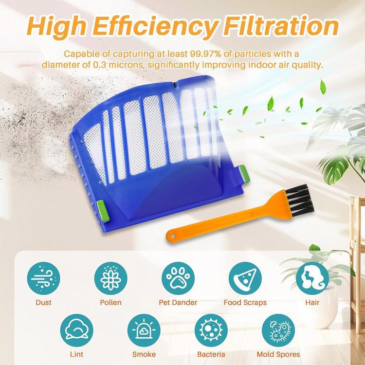Aerovac Filters for iRobot Roomba 600 Series – 4-Pack + Cleaning Brush product image