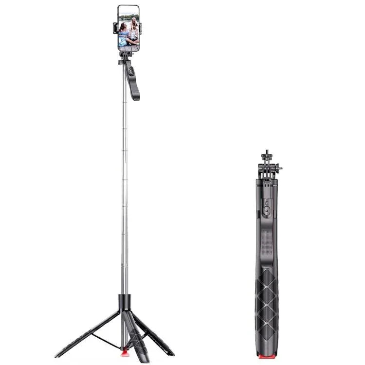 L15TT 1.8m Stainless Steel Selfie Stick with Auto Pop-Up Tripod & Bluetooth Remote product image